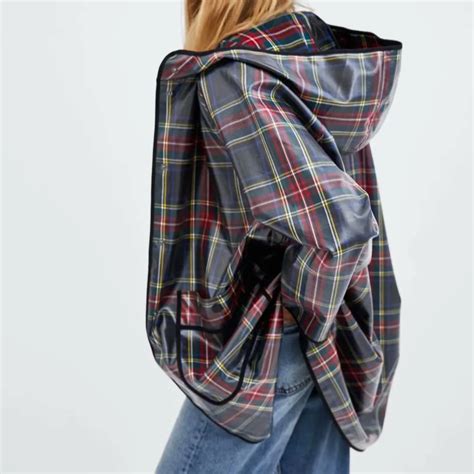 2019 Autumn New Women Pressing Glue Waterproof Loose Plaid Coats