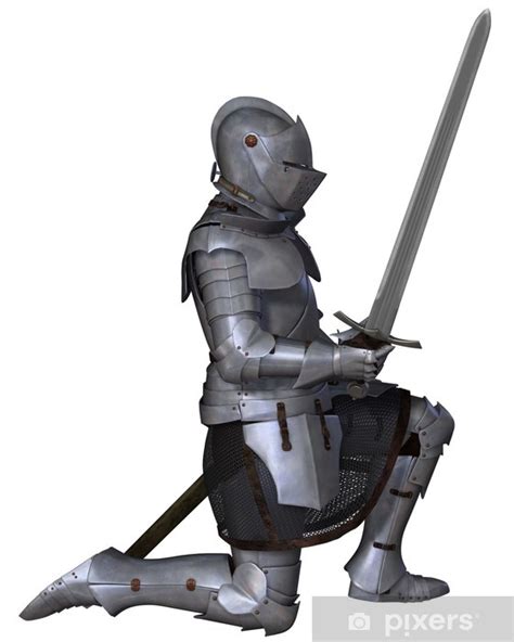 Wall Mural Fifteenth Century Medieval Knight in Kneeling Pose - PIXERS.CA