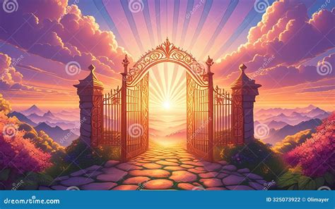 Passages To Paradise Light At End Of The Tunnel Stock Illustration Illustration Of Celestial