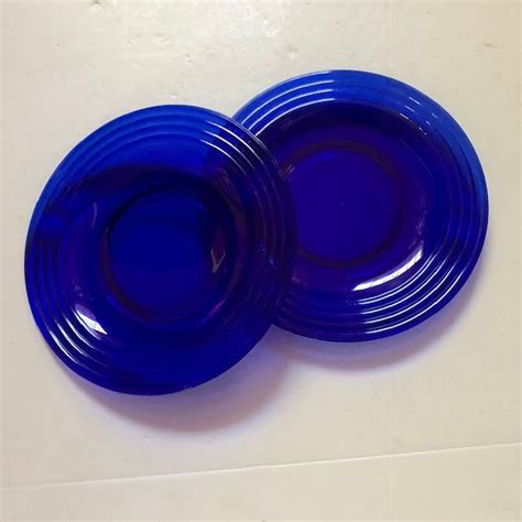 Cobalt Blue Glass Luncheon Plates Set Of 2 Etsy