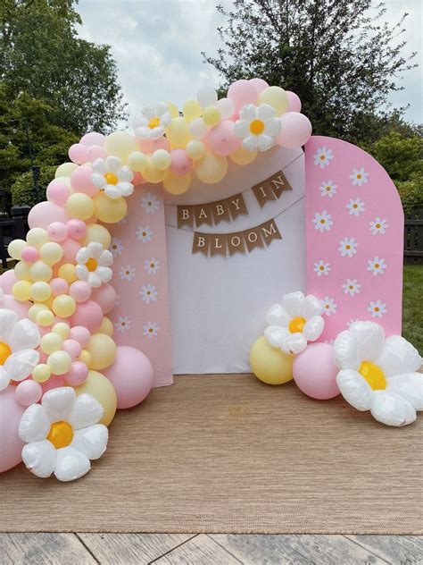 Cute Backdrop For Baby Shower Daisies Theme Party Baby In Bloom Baby