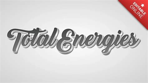 TotalEnergies 3d Em Metal Cinza Gerador De Efeitos De Texto