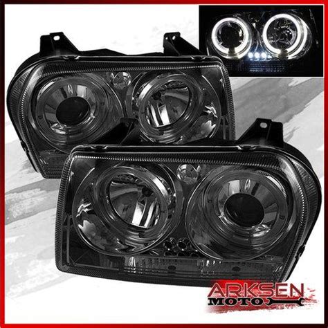 Buy Smoked 05 08 Chrysler 300 Dual Halo Projector LED Headlights Lights