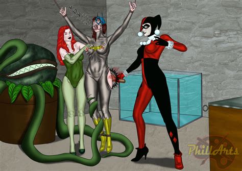 Batgirl Tortured By Harley And Poison Ivy By Phillarts Hentai Foundry