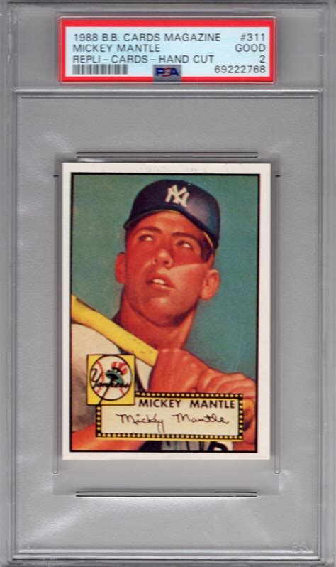 1952 Topps High E In Signature Pointing Up 311 Mickey Mantle For