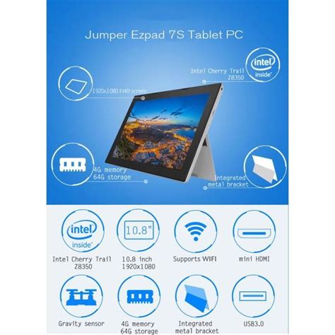 Jumper Ezpad 7s Tablet PC Tablette Tactile 10 8 Pouces 4Go RAM 64Go