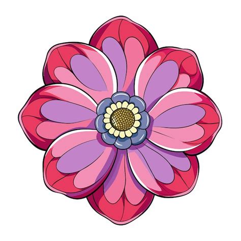 Premium Vector Anemone Flower Cartoon Style Icon Vector Clipart