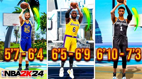 BEST JUMPSHOTS For EVERY HEIGHT THREE POINT RATING In NBA 2K24 SEASON