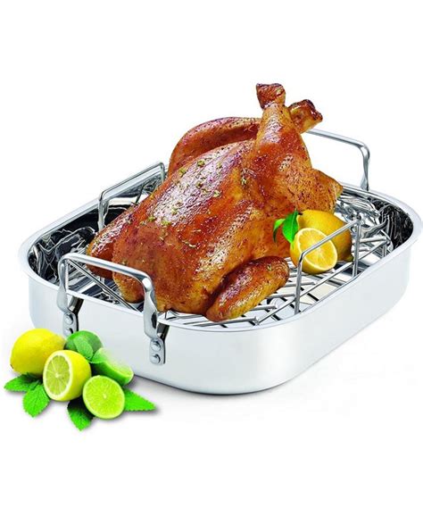 Cooks Standard 16 Inch By 13 Inch Stainless Steel Roaster With Rack