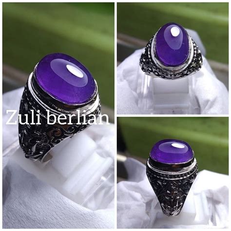 Jual Cincin Batu Kecubung Brazil Ungu Natural Shopee Indonesia