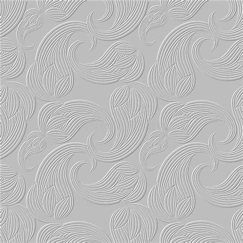 3d Textured Emboss Paisley Seamless Pattern Embossed Floral White