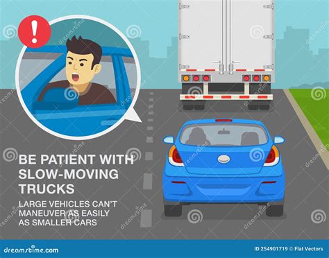 Be Patient With Slow Moving Trucks Large Vehicles Can`t Maneuver As