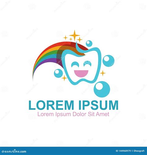 Rainbow Dental Clinic Logo Cartoon Vector Cartoondealer