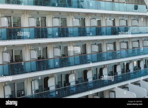 Balconies on cruise ship Stock Photo - Alamy