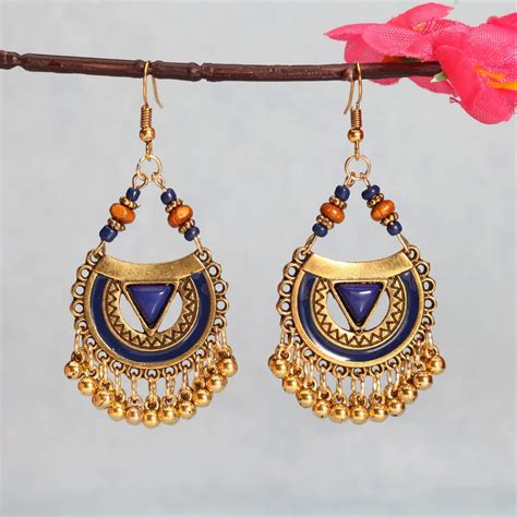 Mestilo Vintage Ethnic Tibetan Wedding Earring Bohemian Retro Gold