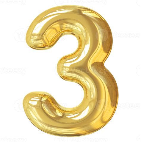 Golden Number 3 11288274 Png