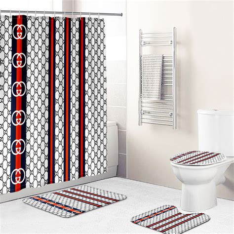 White Black Red Gucci Shower Curtain My Luxurious Home