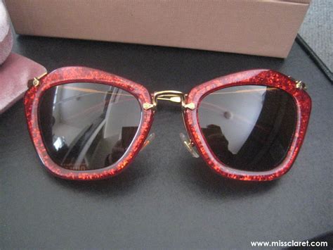 Miss Claret Miu Miu Red Glitter Sunglasses