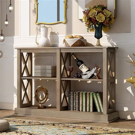 Amazon Knocbel Farmhouse Entryway Console Table With Open Storage