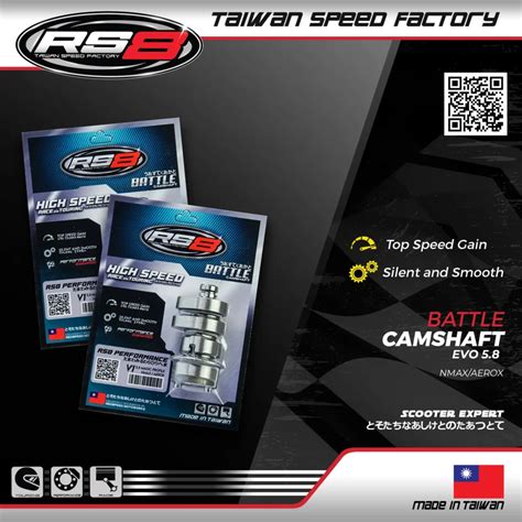 RS8 BATTLE CAMSHAFT EVO 5 8 NMAX AEROX RS8