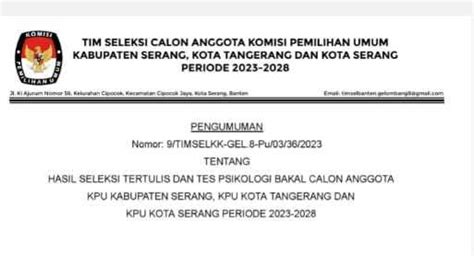 Tim Seleksi Kpu Umumkan Hasil Tes Psikotes Hari Ini Jalani Tes Kesehatan