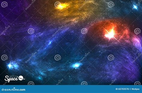 Colorful Cosmic Background With Shining Stars Stardust And Nebula