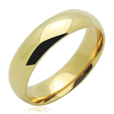 Mens 14k Yellow Gold 5mm Classic Domed Plain Wedding Band Ring T Box Ebay