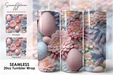 Easter Eggs 20oz Skinny Tumbler Wrap Graphic By Simone Balman Art · Creative Fabrica