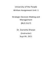 Written Assignment 1 Pdf University Of The People Written Assignment