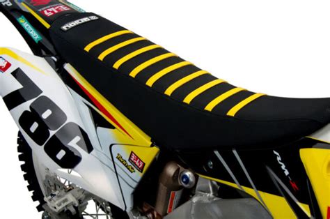 Suzuki Rm All Black Yellow Ribs Seat Cover By Enjoy