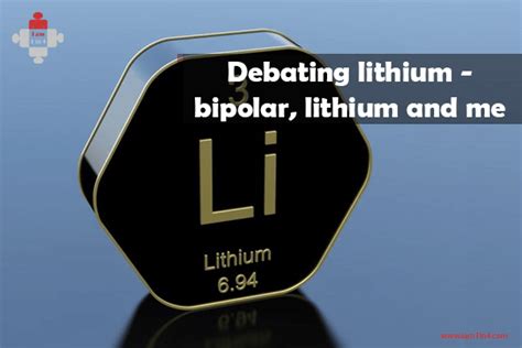 Debating lithium - bipolar, lithium and me - I am 1 in 4