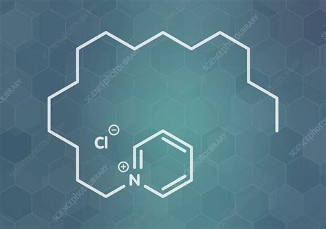 Cetylpyridinium chloride antiseptic molecule, illustration - Stock ...