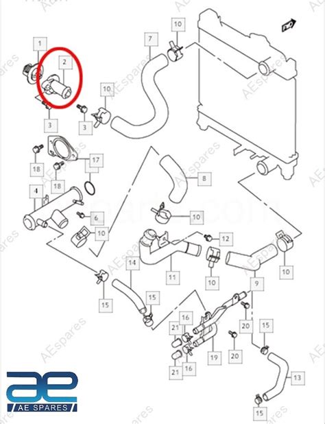 Water Outlet Thermostat Housing For Suzuki Baleno L Swift