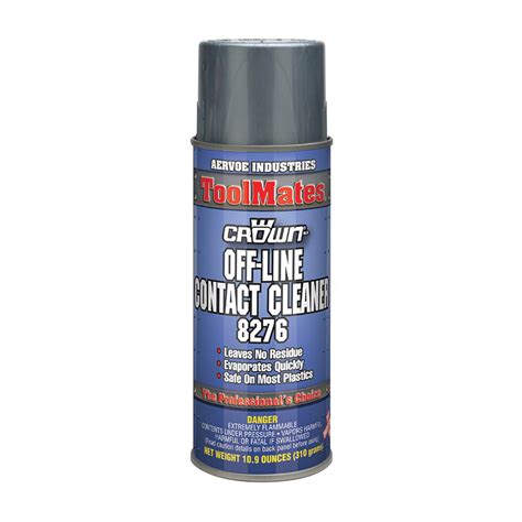 Crown® By Aervoe® 8276 Off Line Contact Cleaner 16 Oz Aerosol Can Clear Glass Hydrocarbon