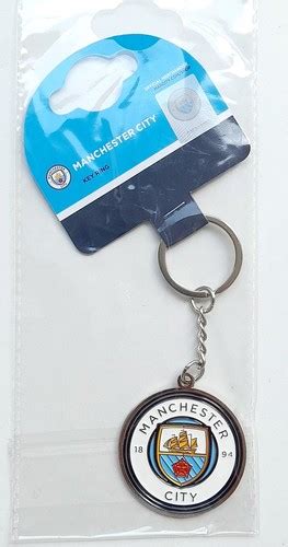 Manchester City Big Crest One Side Key Ring Official Product Keyrings