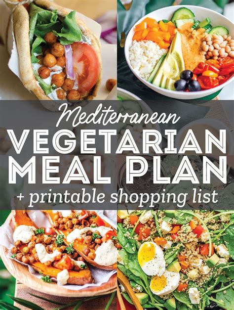 Vegetarian Meal Plan A Week Of Mediterranean Recipes Vegetarian Meal