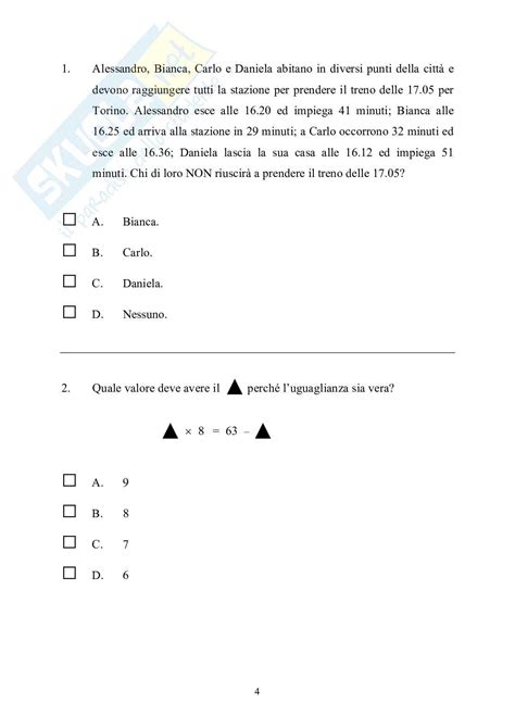 Prova Invalsi Matematica Classe Prima Anno 2005