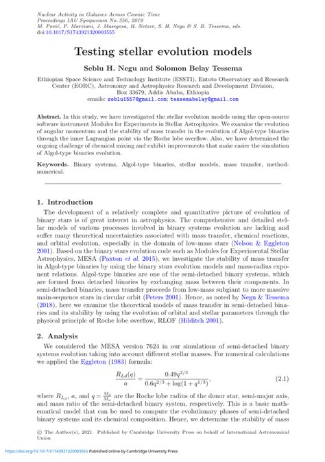 Pdf Testing Stellar Evolution Models