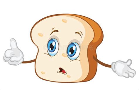 Cute Slice Of Bread Character Vector Illustration Stock Vector