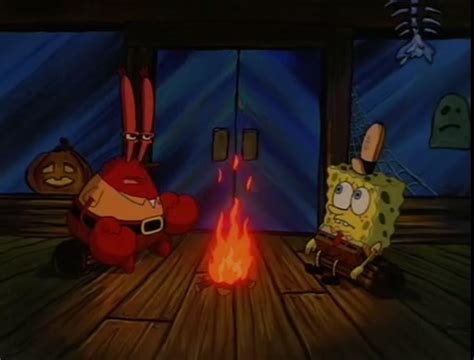 Mr. Krabs telling Spongebob a scary story around a campfire meme ...