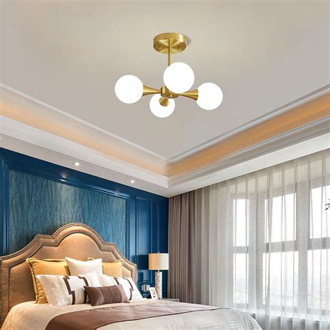 Snapklik Kco Lighting Modern Globe Ceiling Light Gold Semi Flush