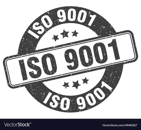 Iso 9001 Stamp Label Round Grunge Sign Royalty Free Vector