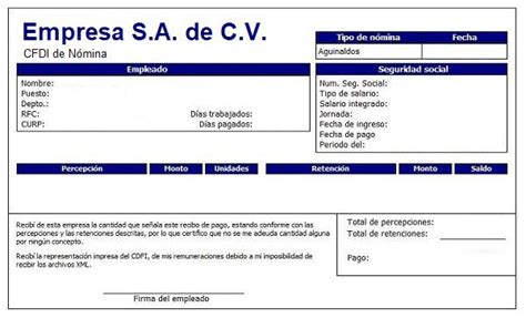 Ejemplo De Recibo De N Mina Cfdi Nomina Nomina De Pago Recibo Hot Sex