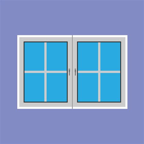 Window glass front view architecture vector concept. Interior cartoon ...