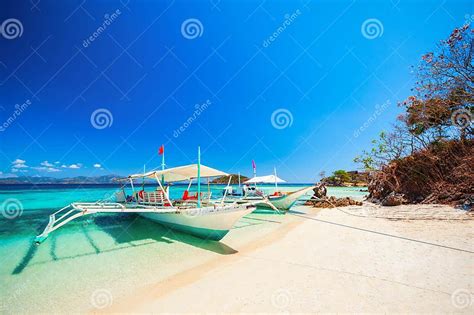 traditional bangka boat  philippines stock photo image  water