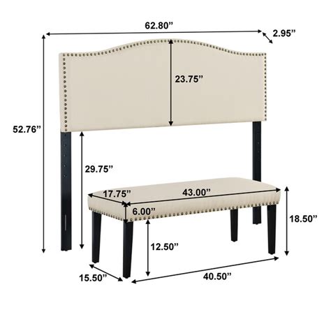 Accentrics Home Cream Queen Polyester Upholstered Headboard In The