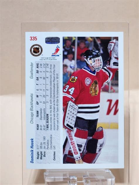 Upper Deck Dominik Hasek Rookie Card Rc Blackhawks Ebay