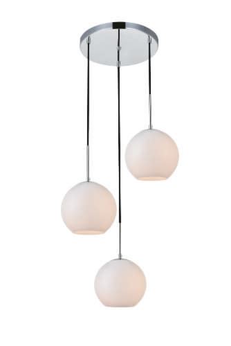 Baxter 3 Lights Chrome Pendant With Frosted White Glass 1 King Soopers