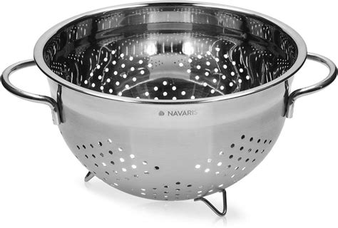 Navaris Passoire en Acier Inoxydable Égouttoir en INOX Ø 24 cm x 14