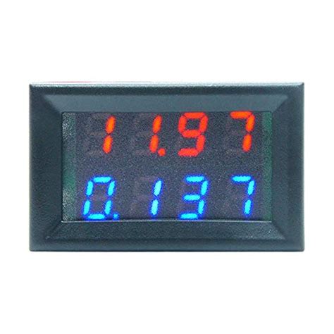 Everpert 4 Bit DC 200V 10A Red Blue LED Dual Display Digital Voltmeter